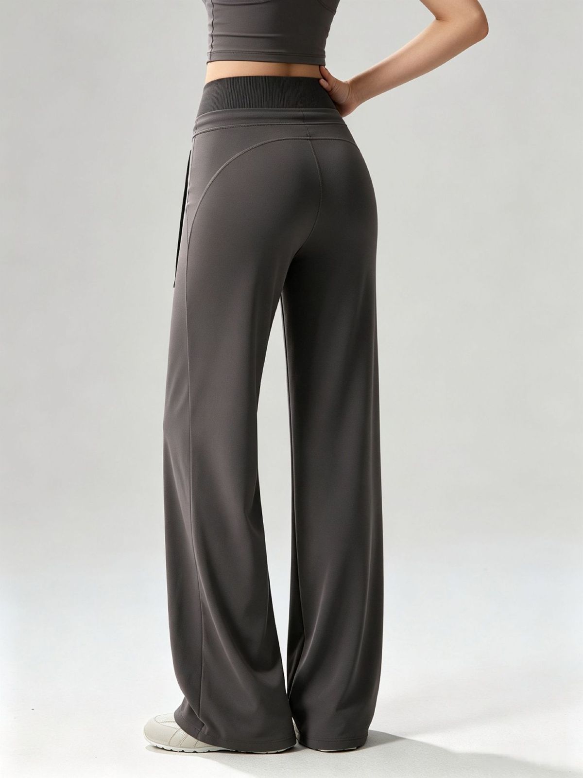 Yoga-Hose mit weitem Bein, hoher Taille, Pilates-Training