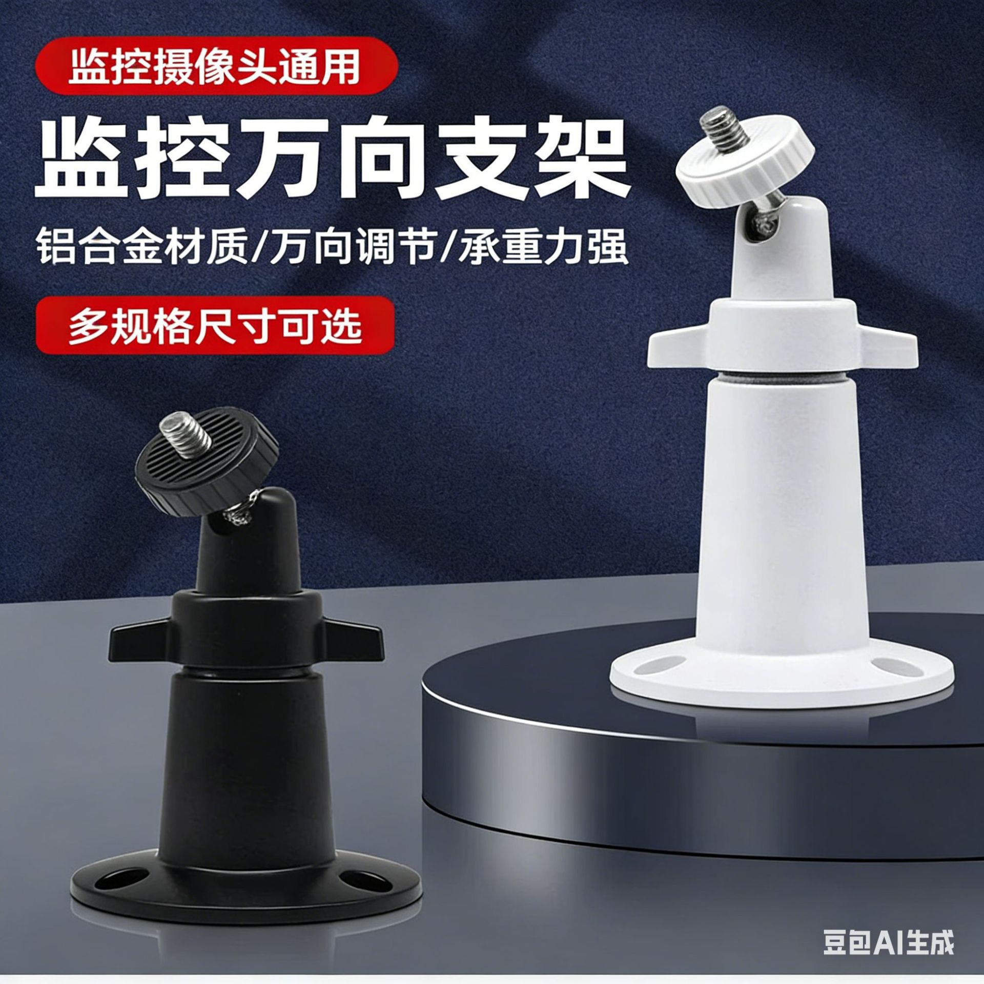 小飞机监控支架万向吊装壁装闭路电视支架铝合金通用摄像头支架