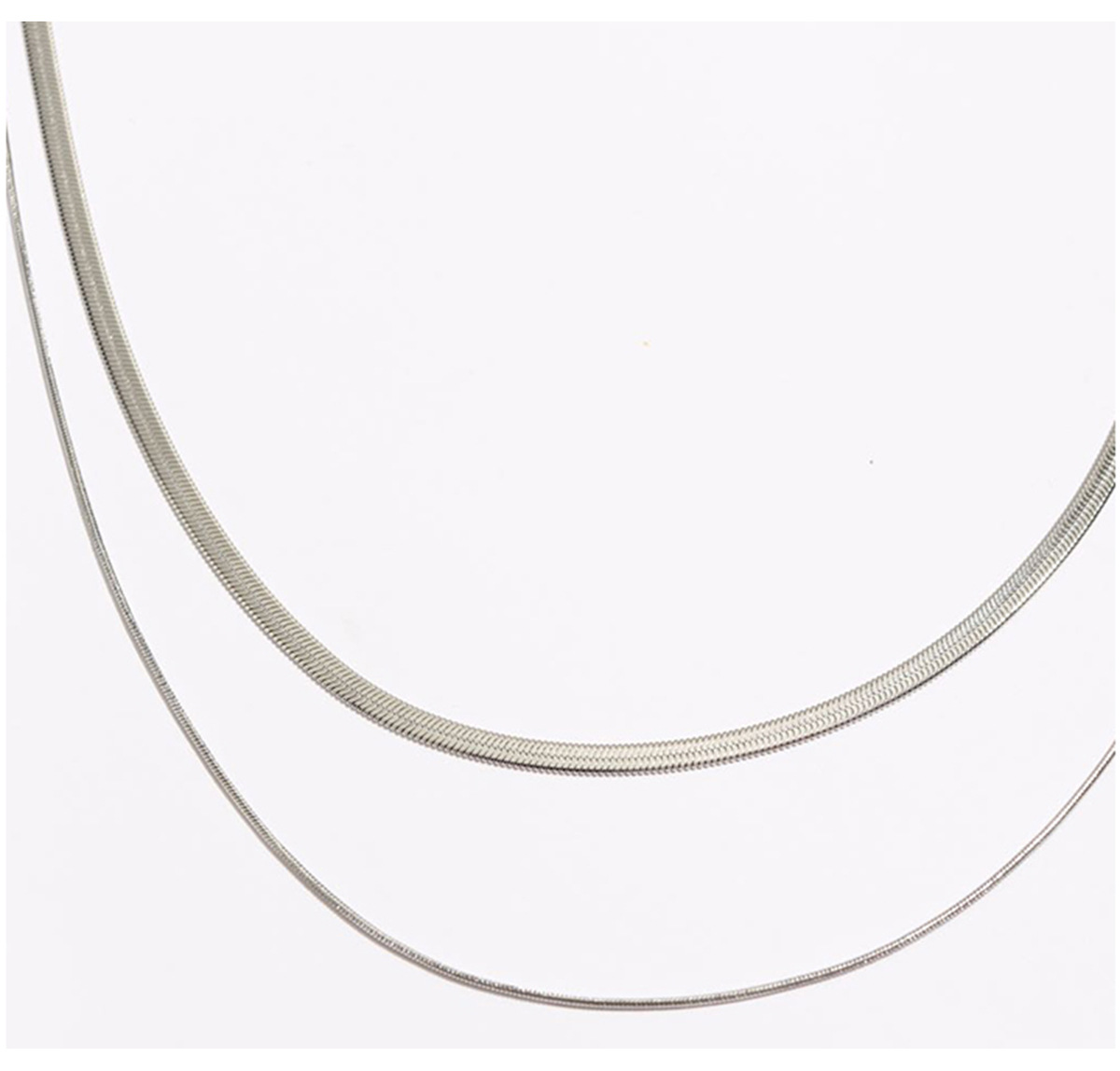 Double-layer snake chain necklace titanium steel