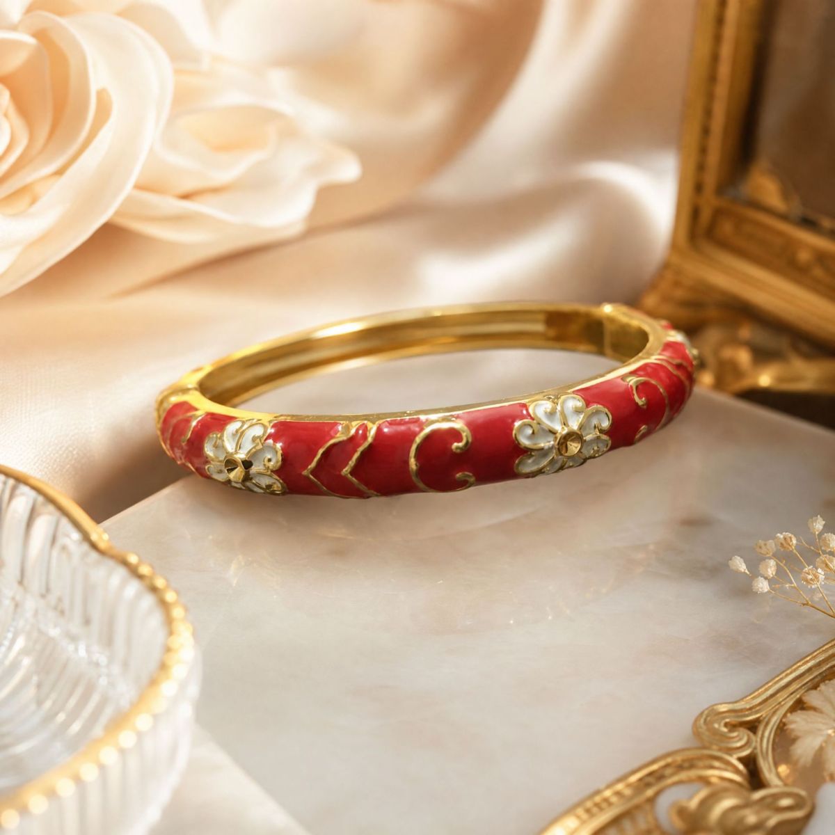 Emaye işi saray bilezik, cloisonné bayan takı