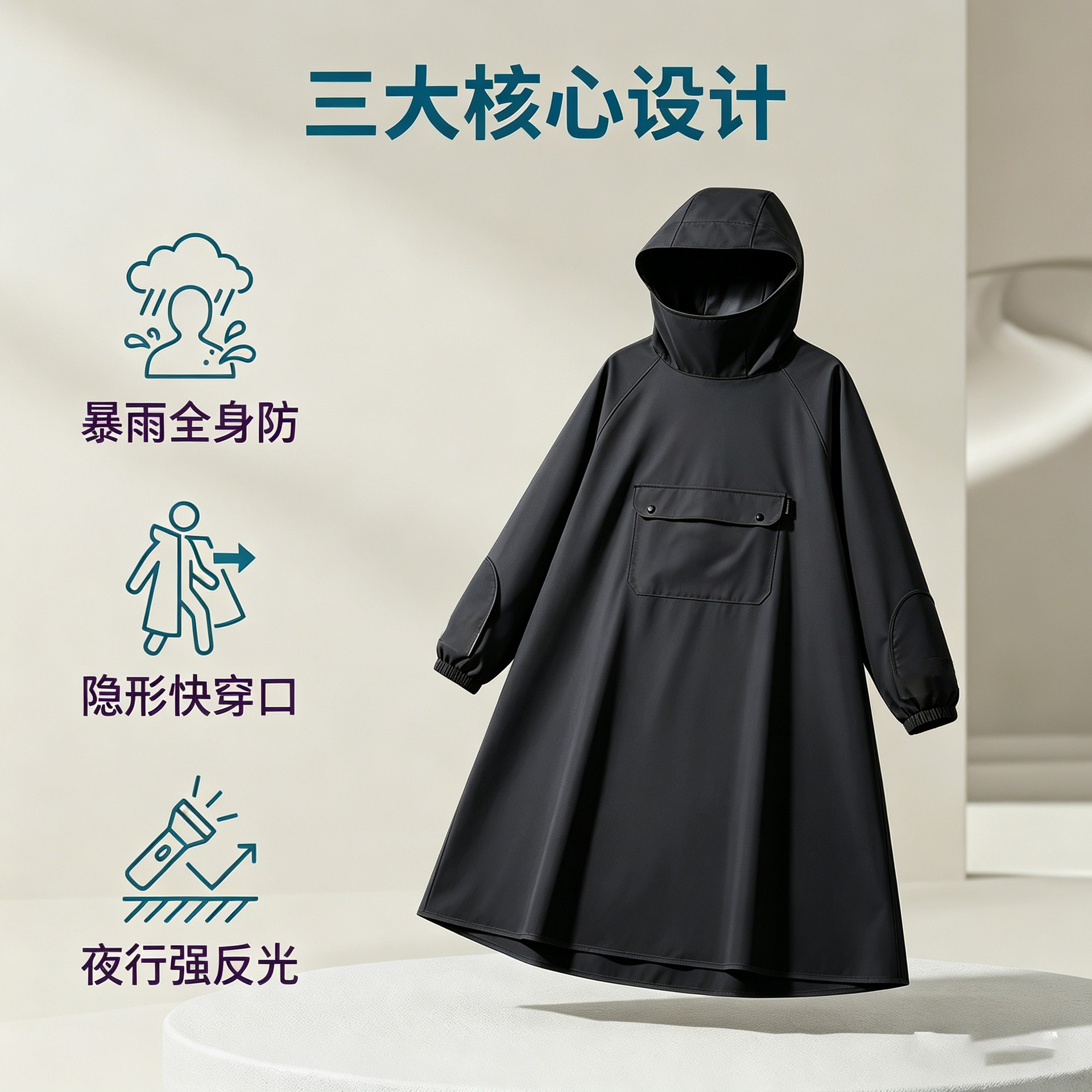 E-bike raincoat, thickened waterproof, full-body protection