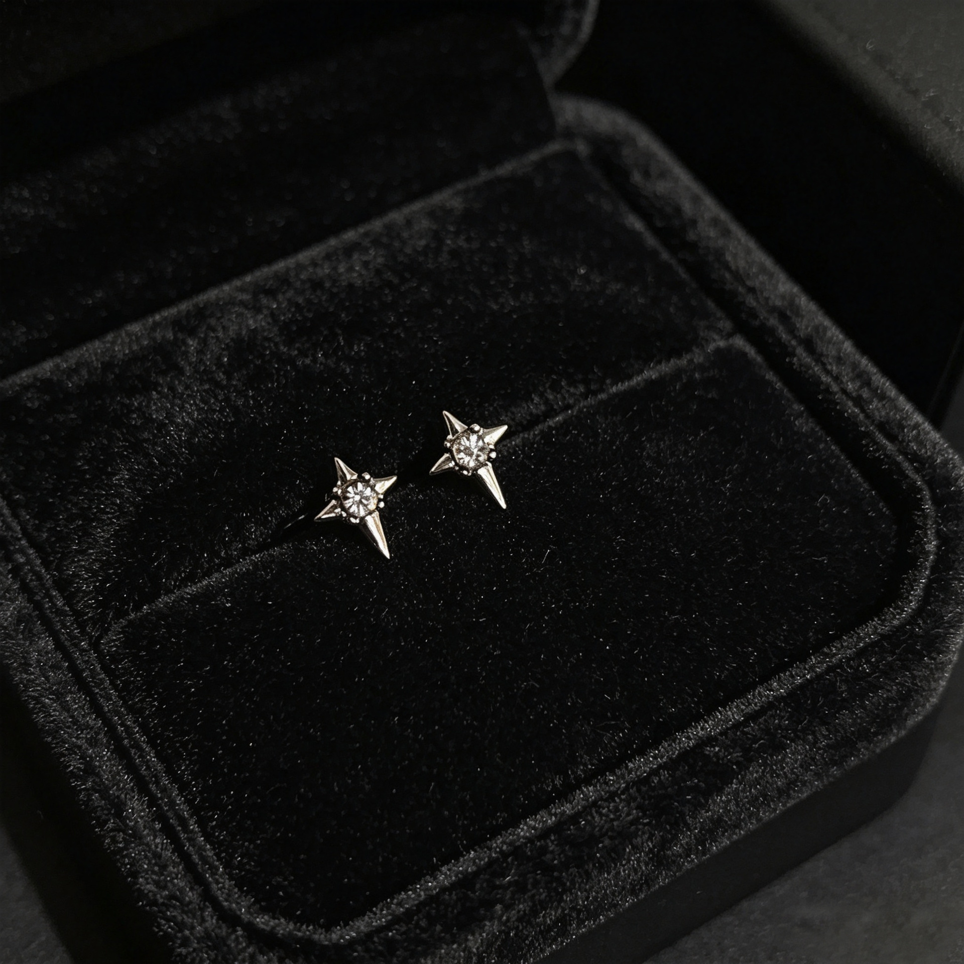 S999 Sterling Silver Zircon Stud Earrings Women