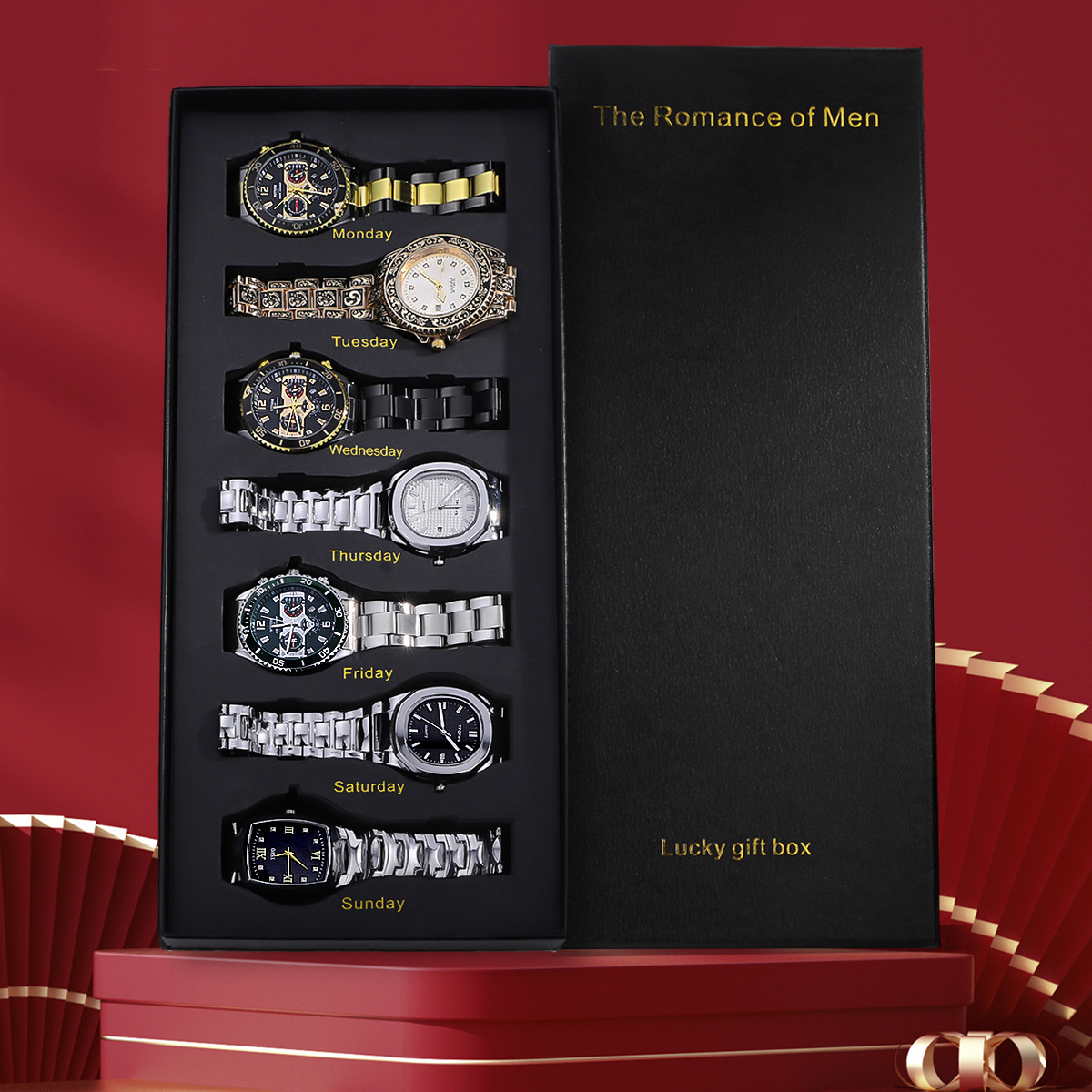 Men's 7-Piece Gift Set, Fashionable Watches