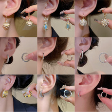 925 sterling silver earrings, retro geometric design