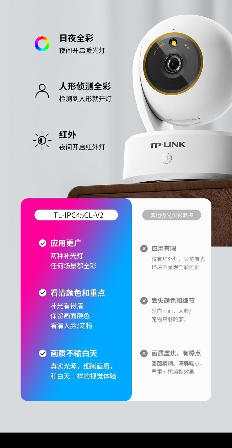 TP-LINK PTZ camera IPC45CL, 3-5MP full color, indoor