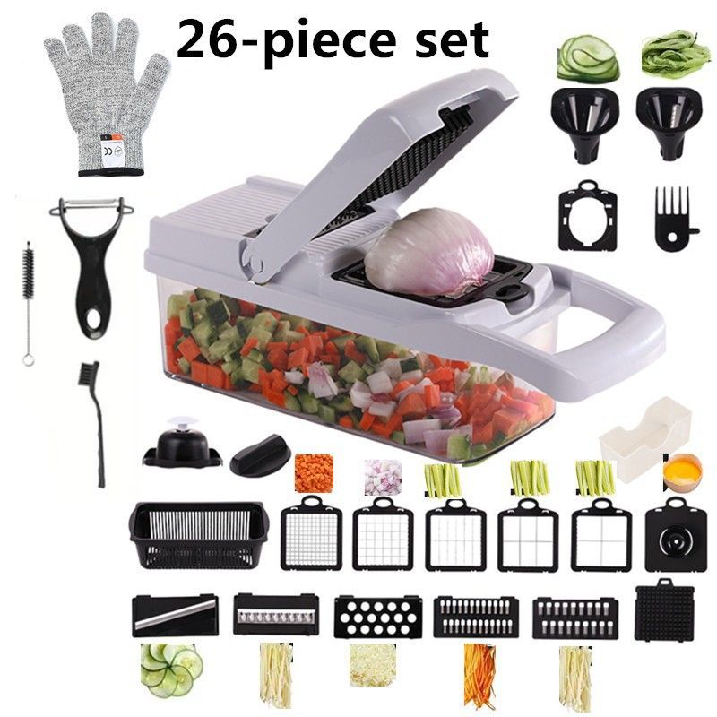 26 parçalı çok fonksiyonlu sebze kesici ve rende