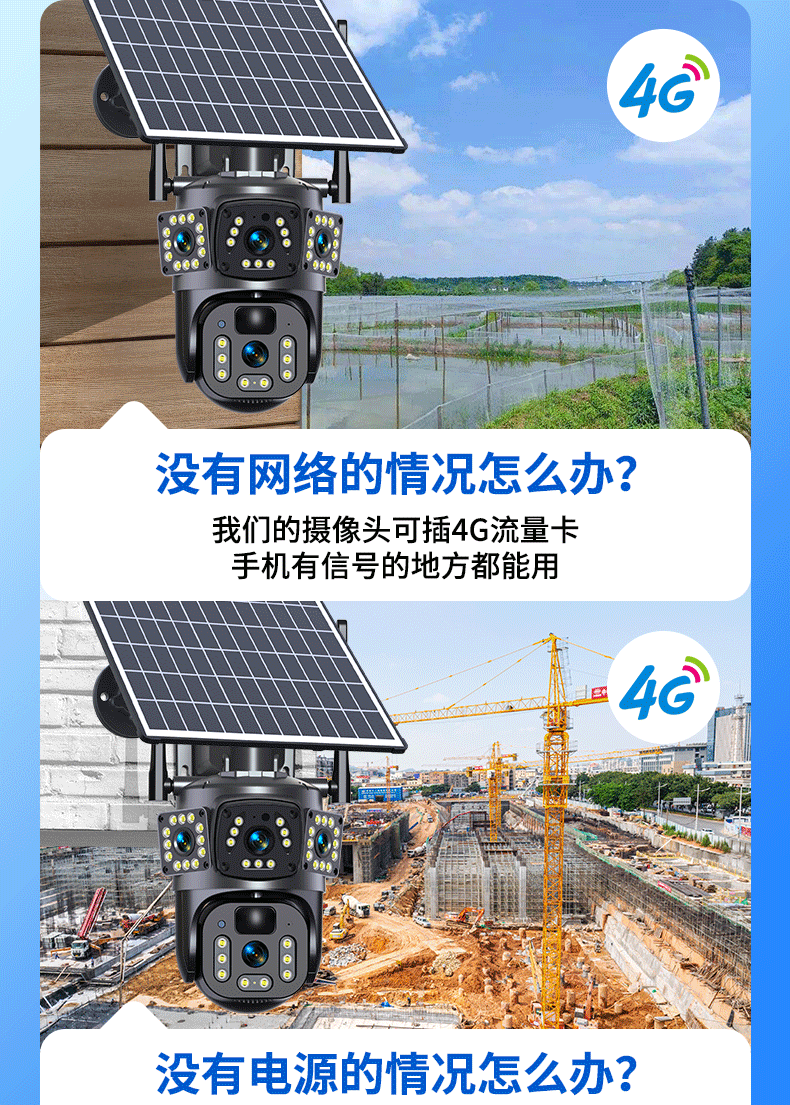 Solar surveillance camera 360° night vision remote viewing