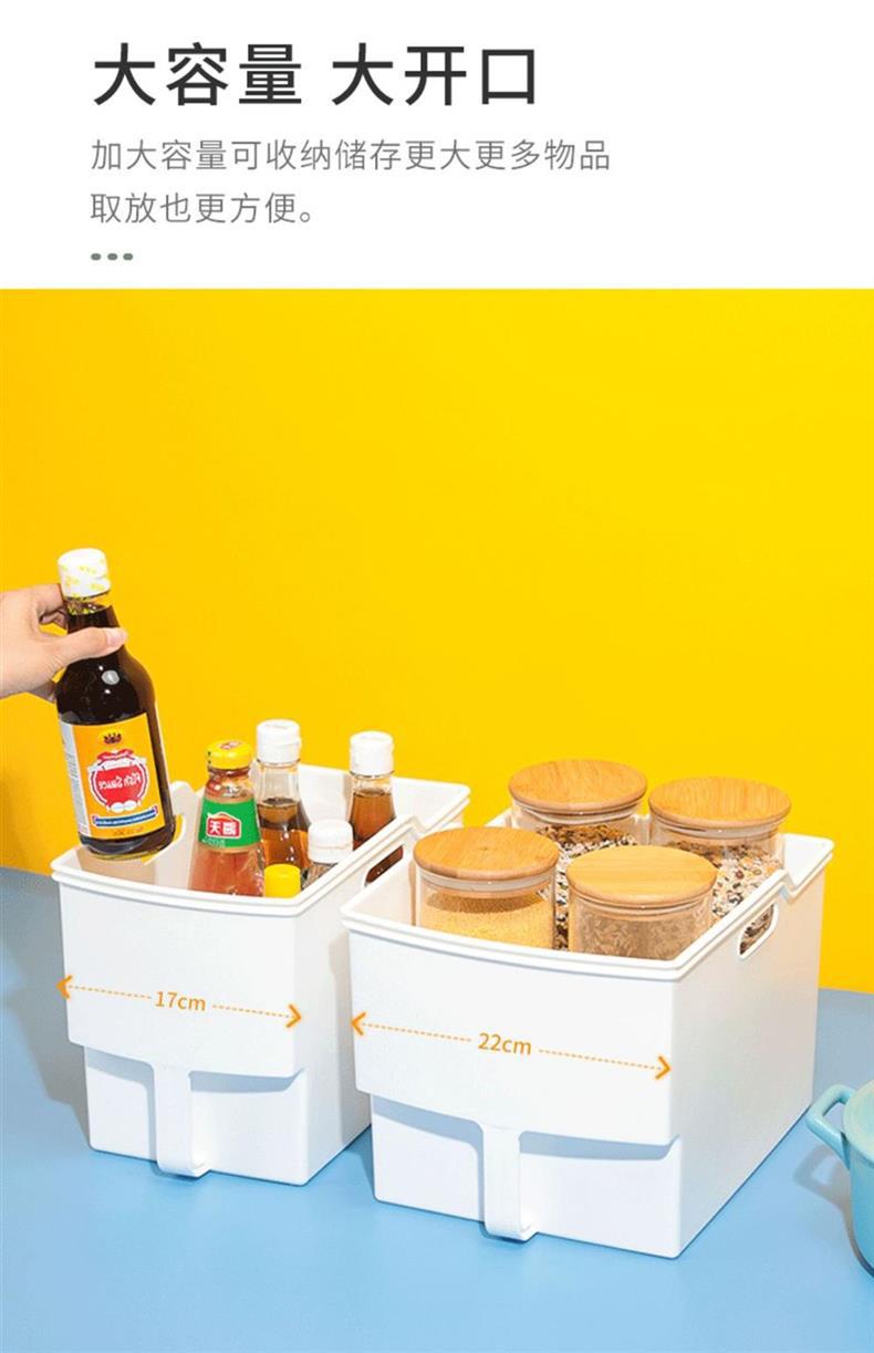 Tall cabinet storage box with handle for kitchen organization