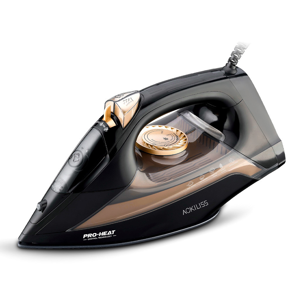 Electric steam iron, portable, 3-temperature settings