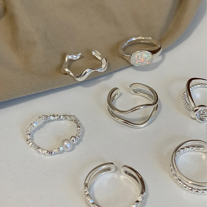 Moonstone silver ring, irregular design