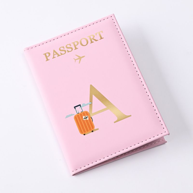 现货批发字母设计皮革护照套pu皮质护照夹passport护照包