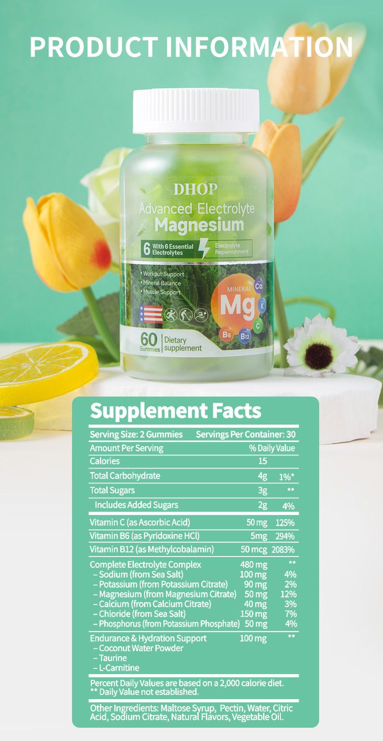 Elektrolit magnezyum vitamin dayanıklılık spor şeker, şekersiz, 60 adet