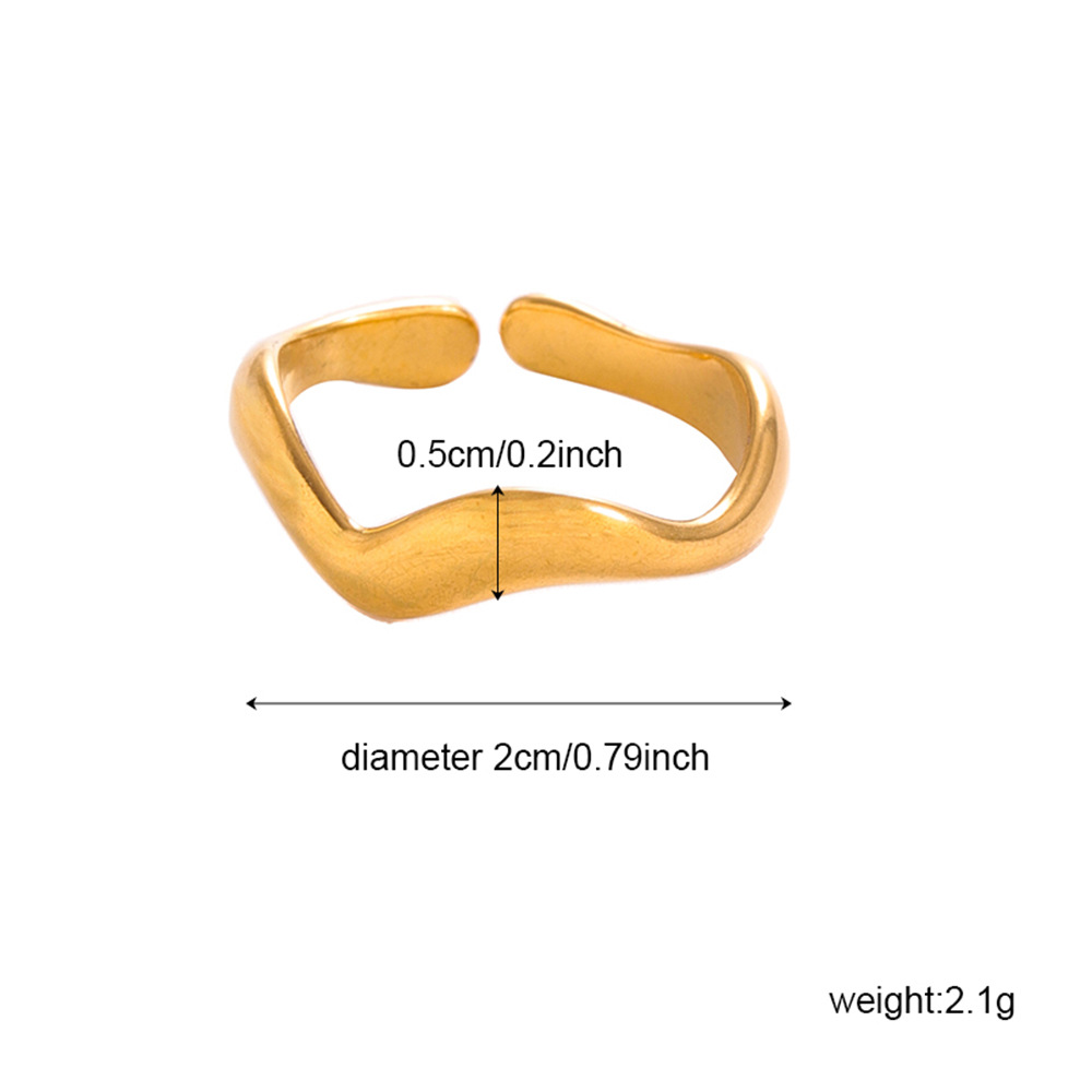 Stainless steel ring, 18K gold plated, minimalist design