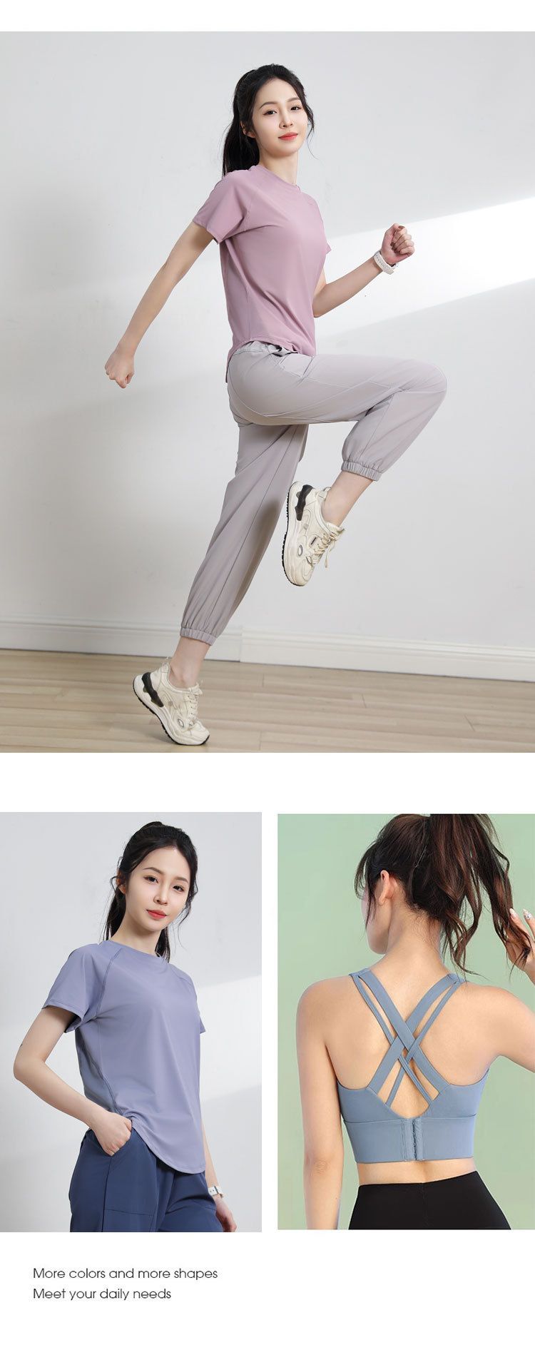 Yeni stil kadın bol paça jogger hızlı kuruyan yoga pantolonu dar kesim koşu fitness nefes alan günlük pantolon