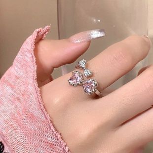 Pearl Zircon Butterfly Ring for Women, Couple Ring