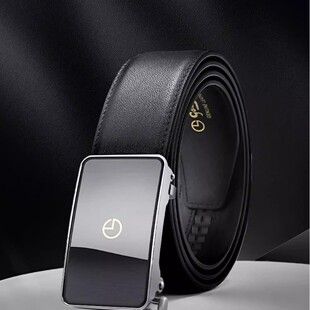 Jinlile men's leather belt automatic buckle cowhide versatile