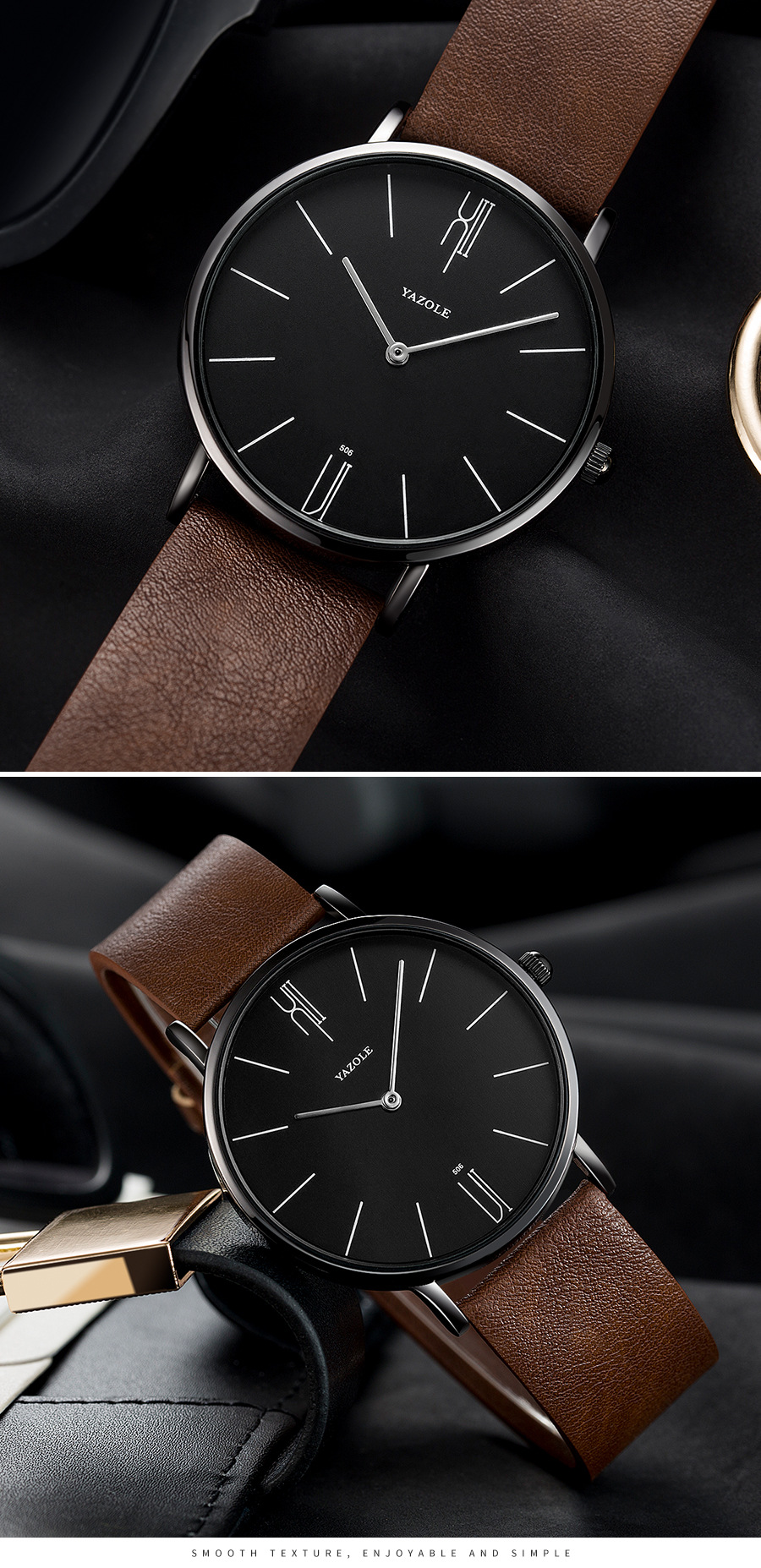 YAZOLE506外贸简约男士手表学生情侣潮流运动石英手表watches