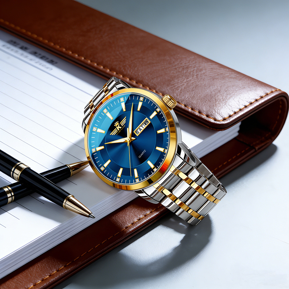 Men's Automatic Dual Calendar Watch Waterproof Luminous