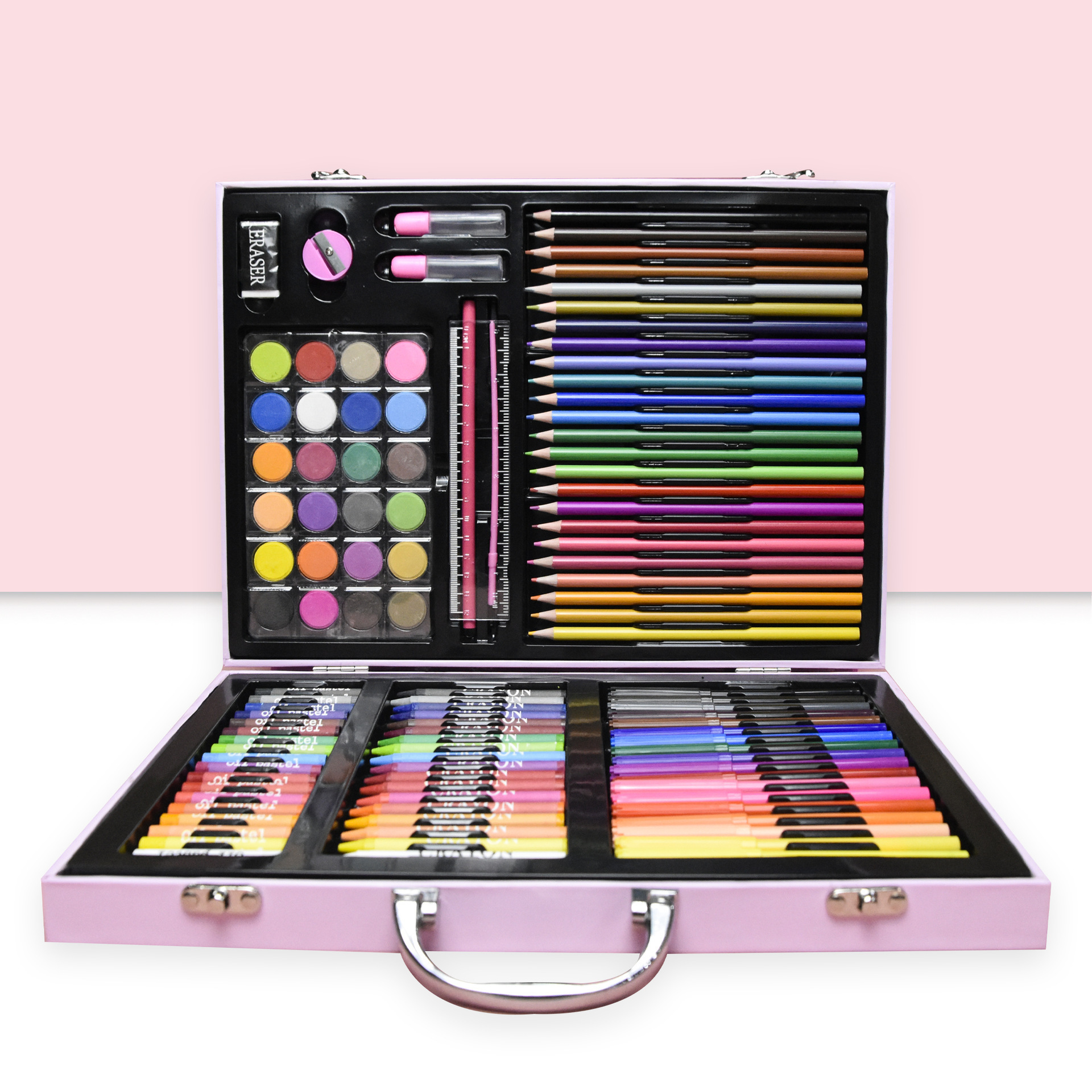 128-piece drawing set with child paintbrushes and art supplies