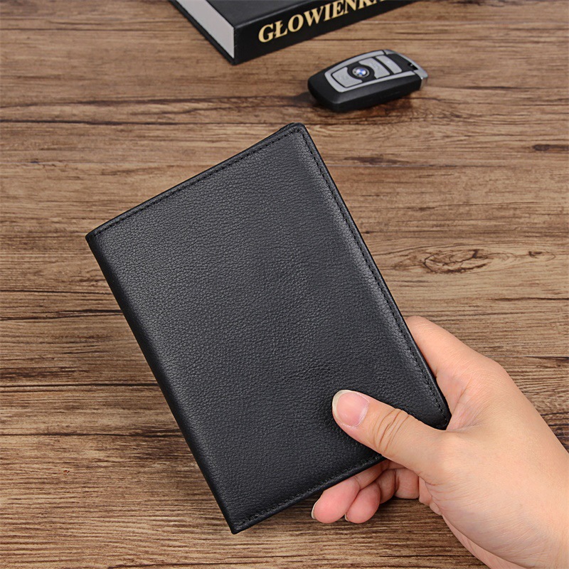 Deri Pasaport Çantası Retro Çok Kartlı RFID Koruması