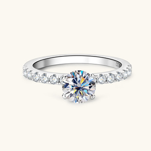 Moissanit Ring für Damen mit Sternendesign, Silber