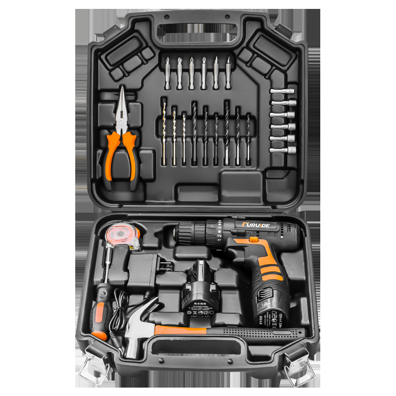 Multi-function cordless drill with lithium battery and tool kit