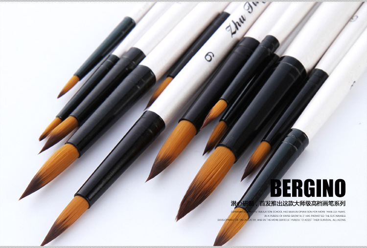 12-teiliger Aquarellpinsel-Set mit spitzer Spitze