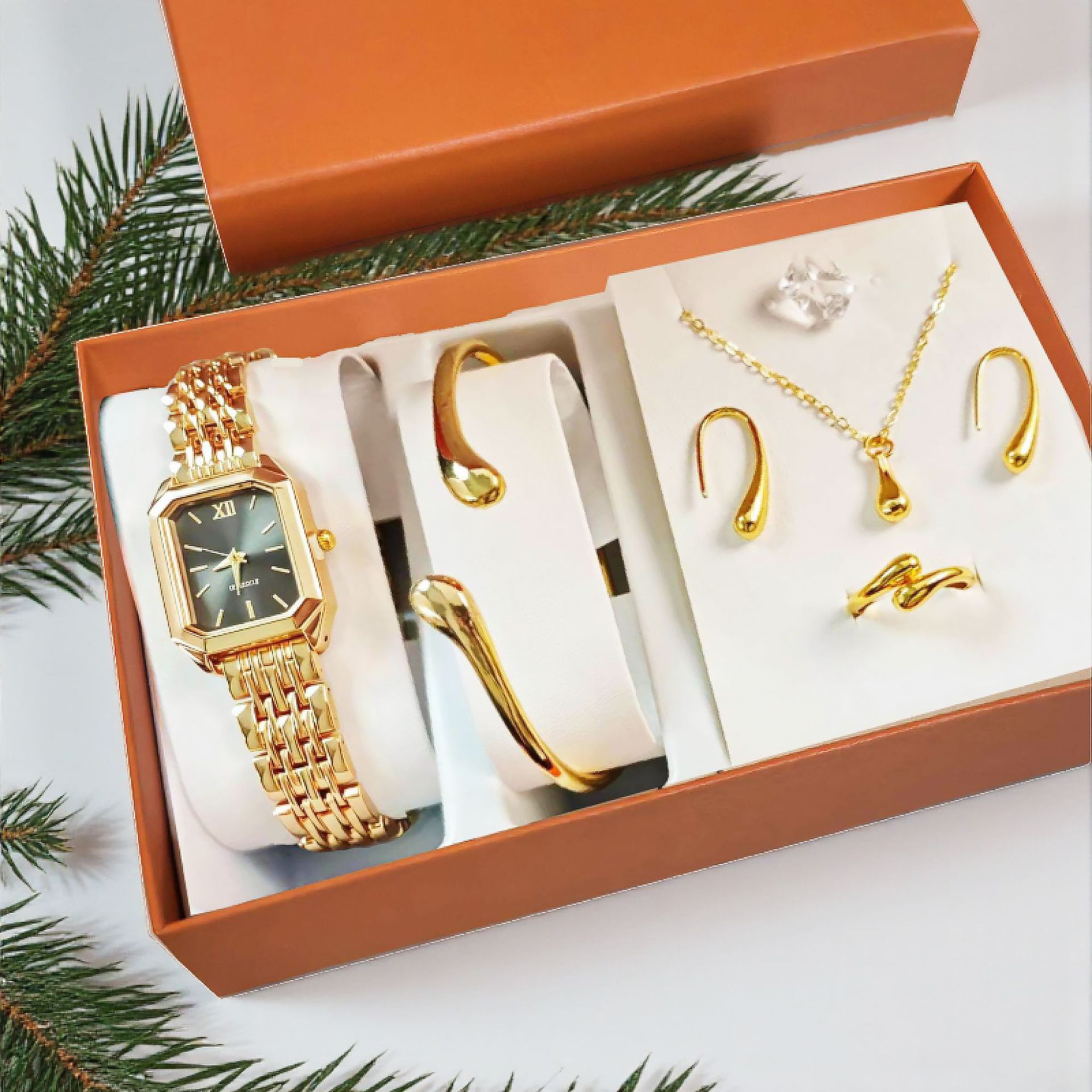 女款时尚手表饰品套装珠宝手链项链腕表女表礼物wristwatch women