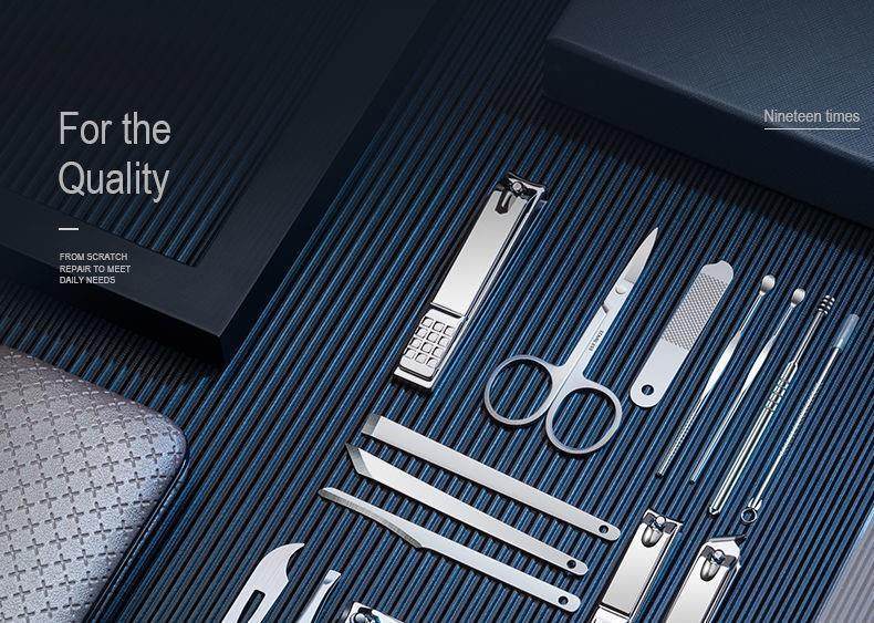 19-piece nail care and pedicure tool set