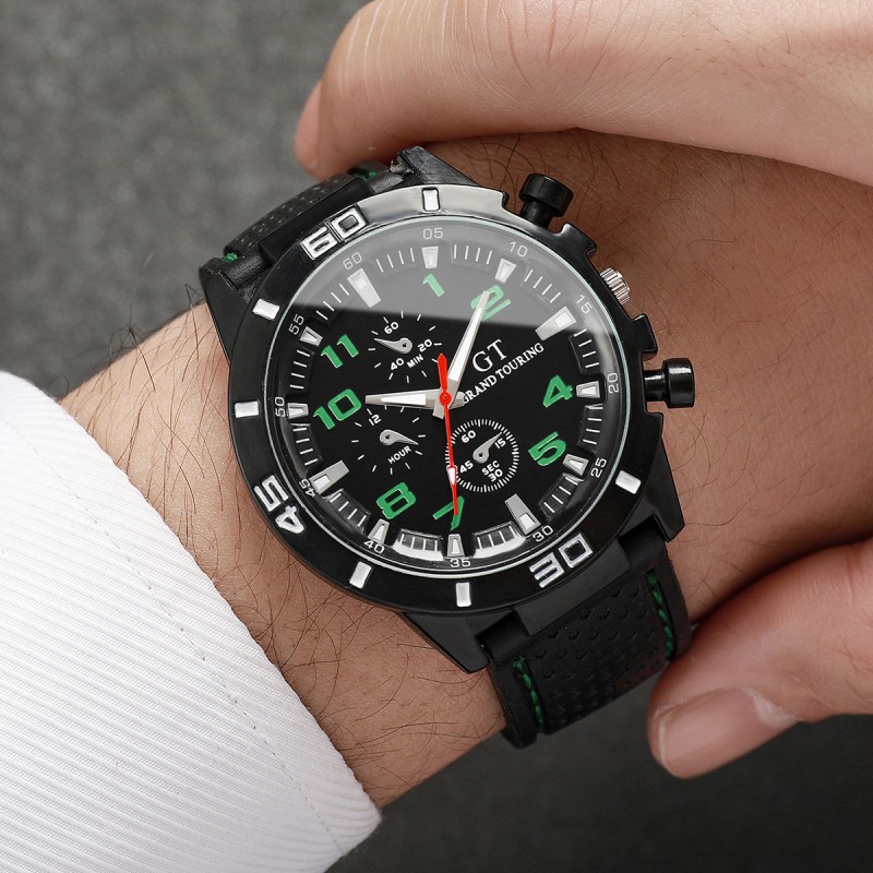 Men's Quartz Watch Silicone Strap Sports Style Waterproof