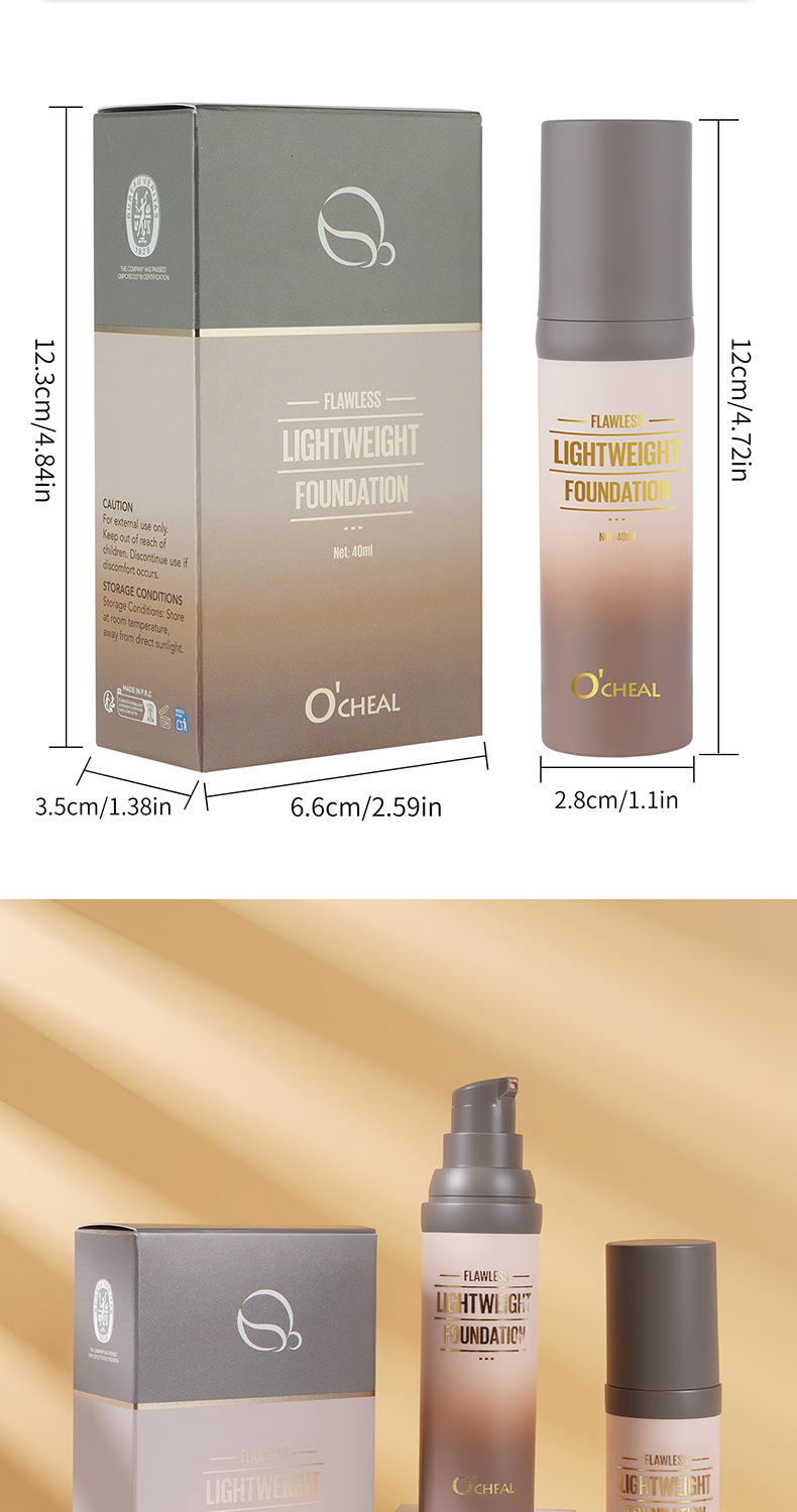 OCHEAL liquid foundation, natural flawless with sponge