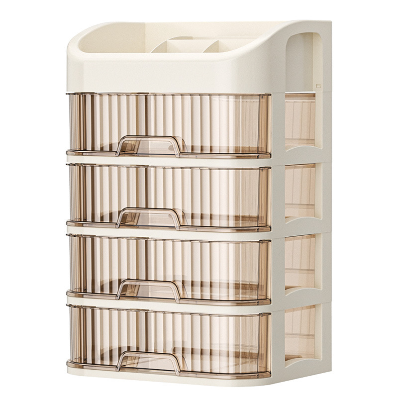 Cosmetic storage box, layered, makeup brush, lipstick shelf