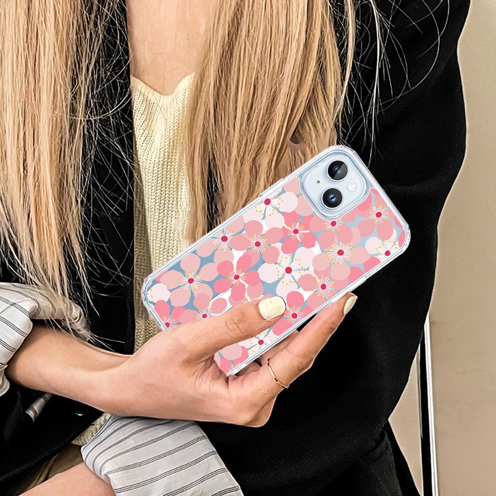 Apple iPhone 16E magnetic case, purple flower pattern TPU+PC