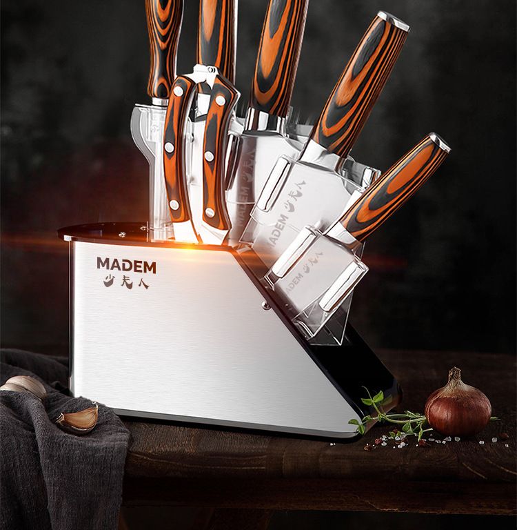 Yangjiang stainless steel kitchen knife set with knife holder