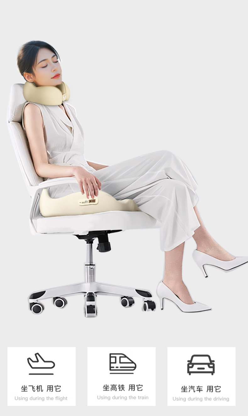Memory foam U-shaped travel pillow for neck support