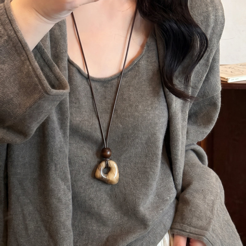 Neue chinesische Stil-Ombre-Halskette, ethnische Pullverkette