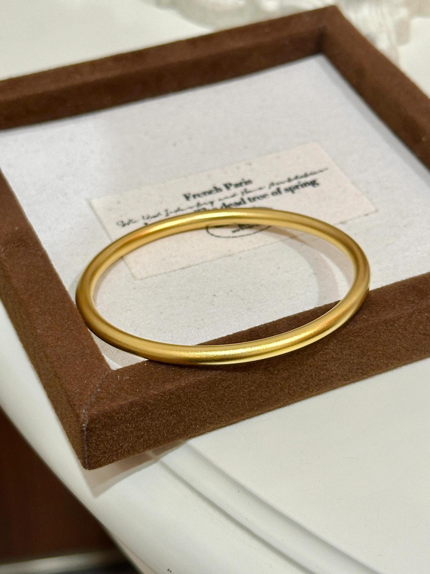 24K genuine gold bracelet, 4mm, solid flat, vacuum plated