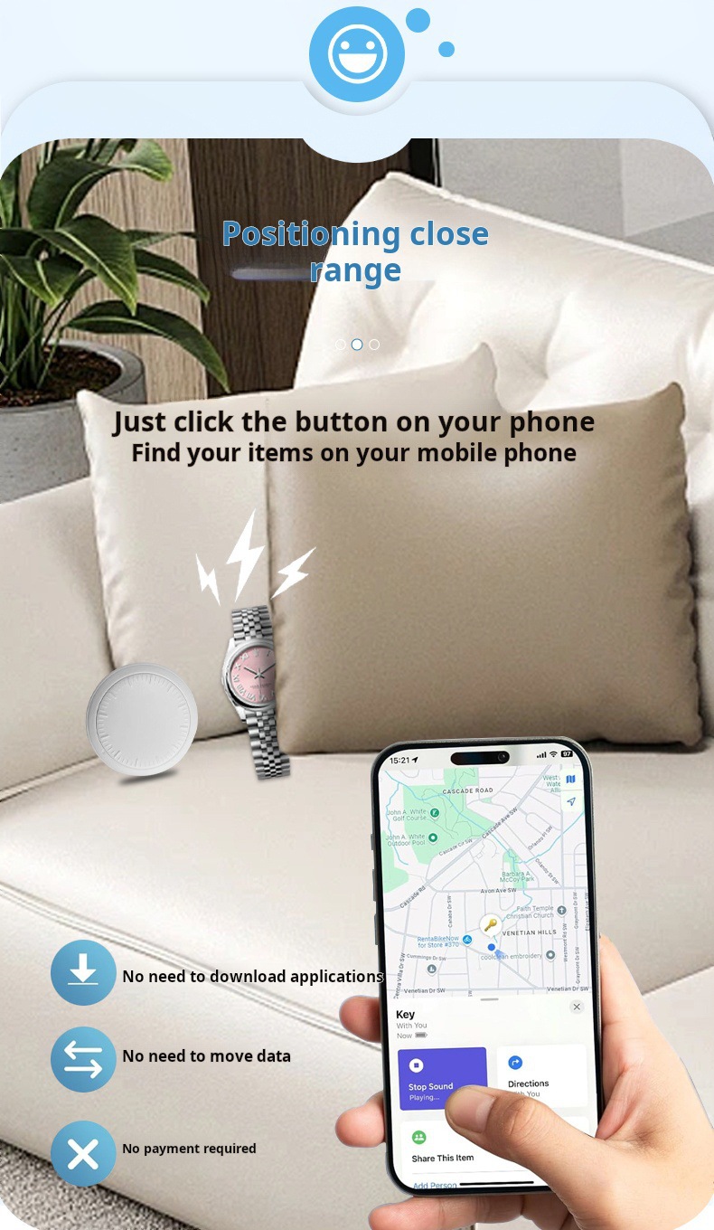 Akıllı bulucu, iOS Find My ve Android iTag uyumlu