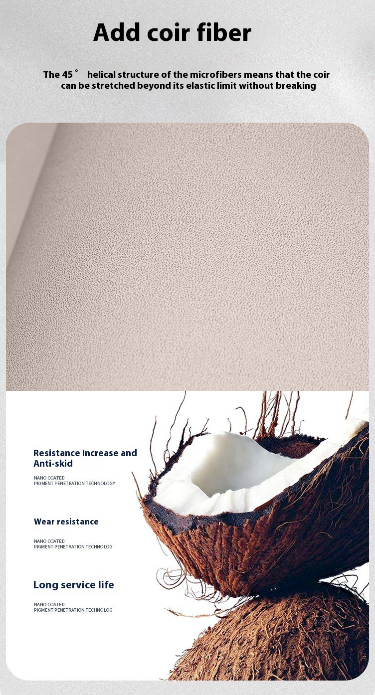 Kokosnussschalen Yogamatte, oval und Halbmond, rutschfest, schweißabsorbierend