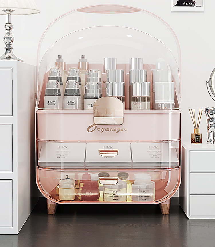 Dust-proof cosmetic storage box, large capacity