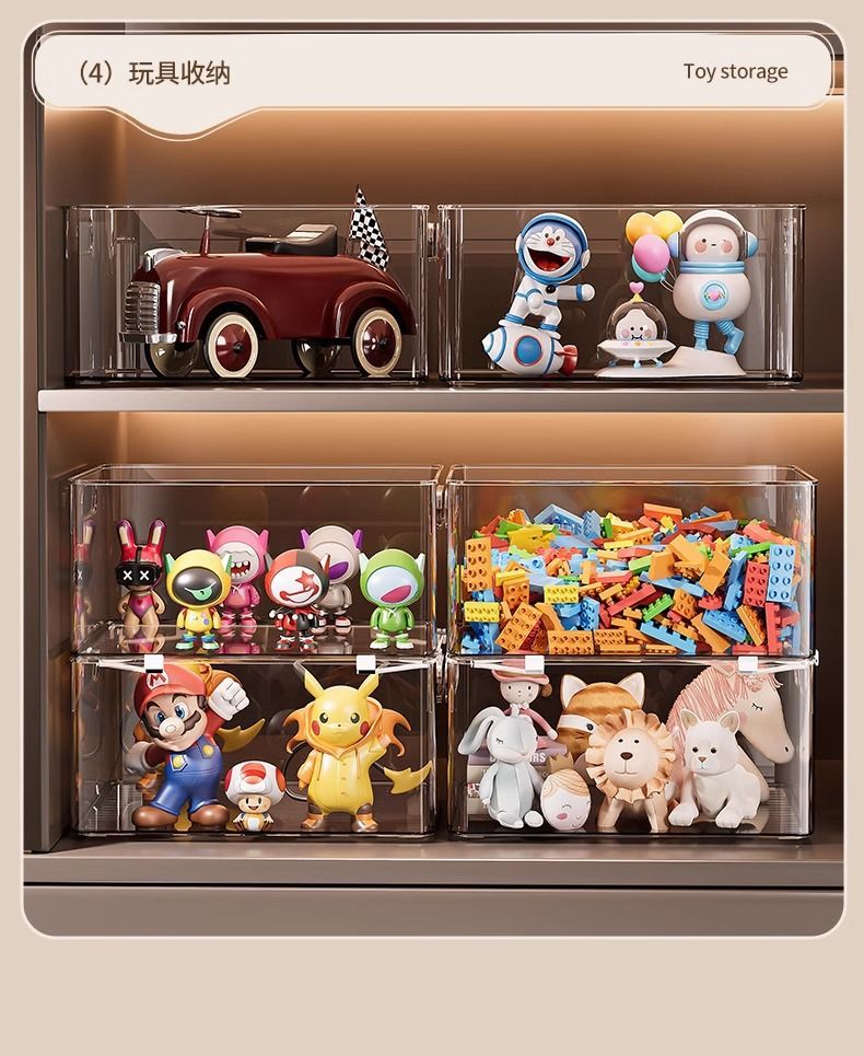 Clear acrylic desktop storage box, rectangular