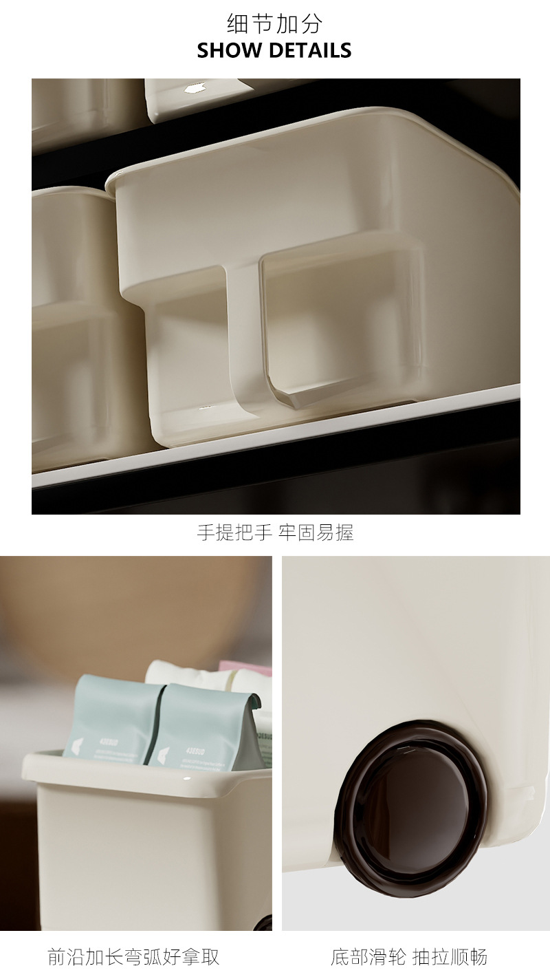 Cabinet storage box with handle, high capacity organizer
