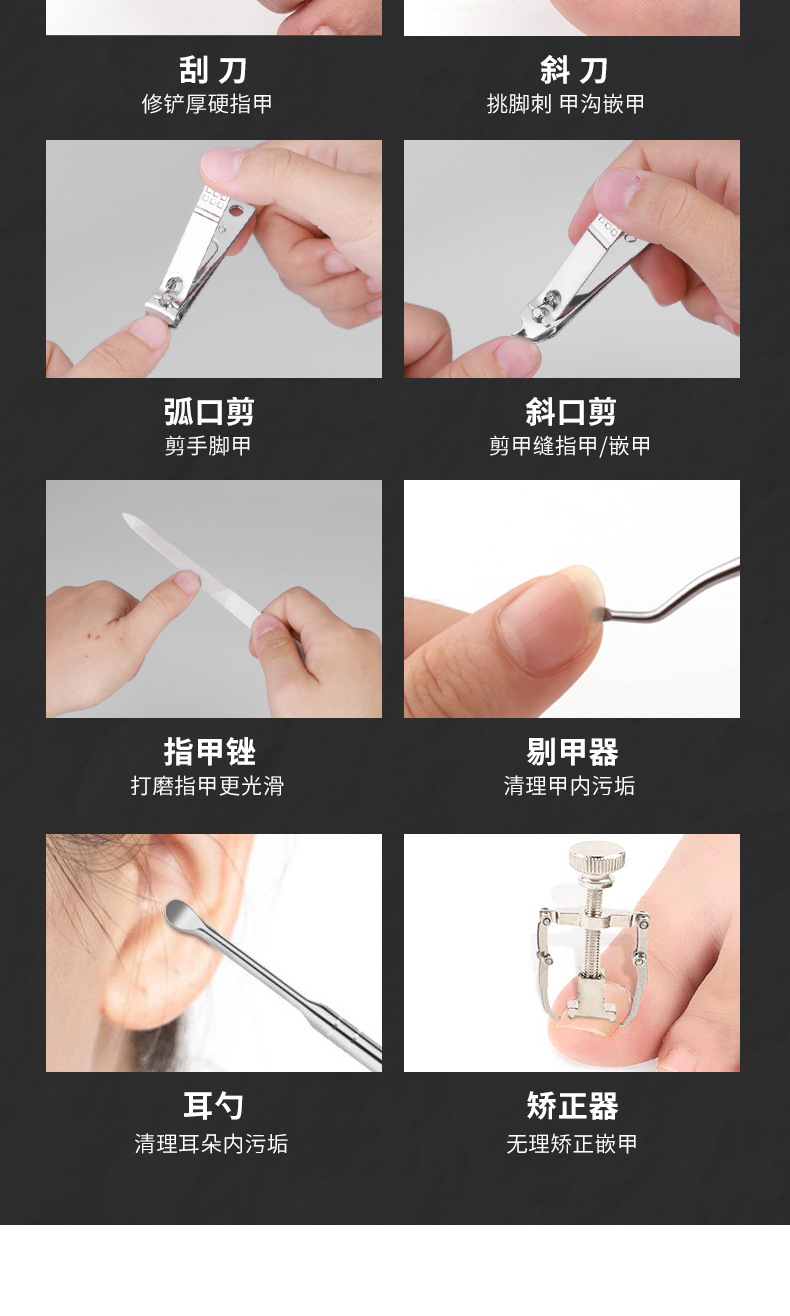 Pedicure Tool Set with Falcon Nose Pliers for Ingrown Nails