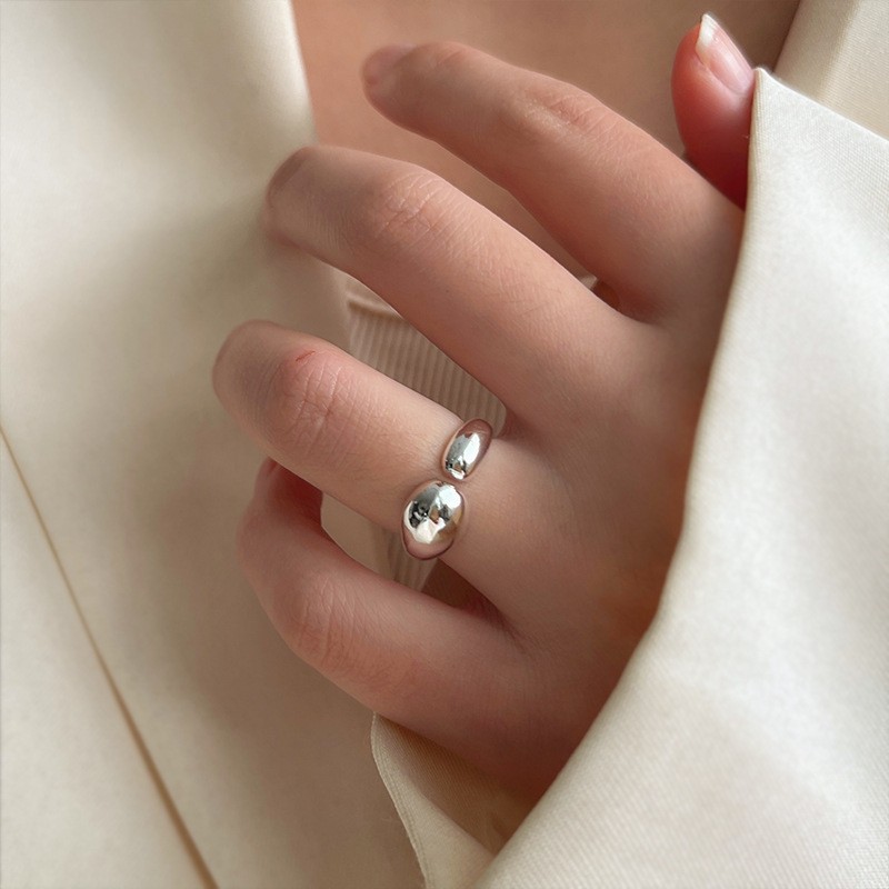 Damenring aus 925er Silber, unregelmäßiges Design