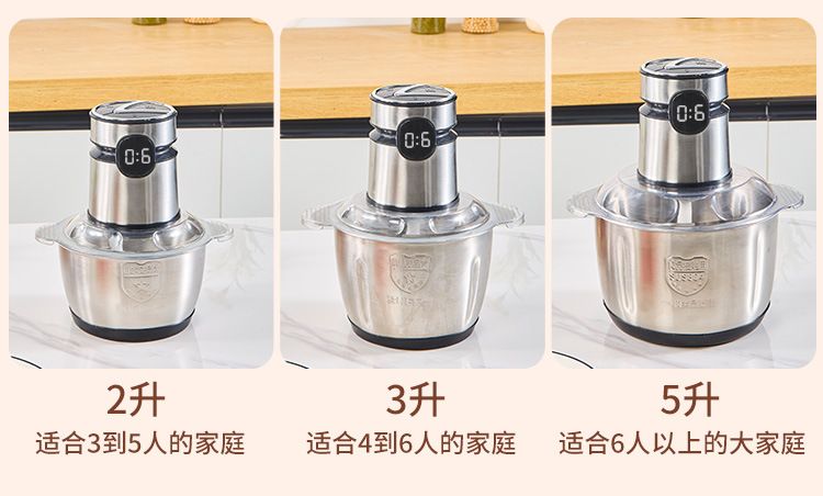 跨境多功能不锈钢绞肉机家用电动辅食碎肉机大容量电动料理机定制