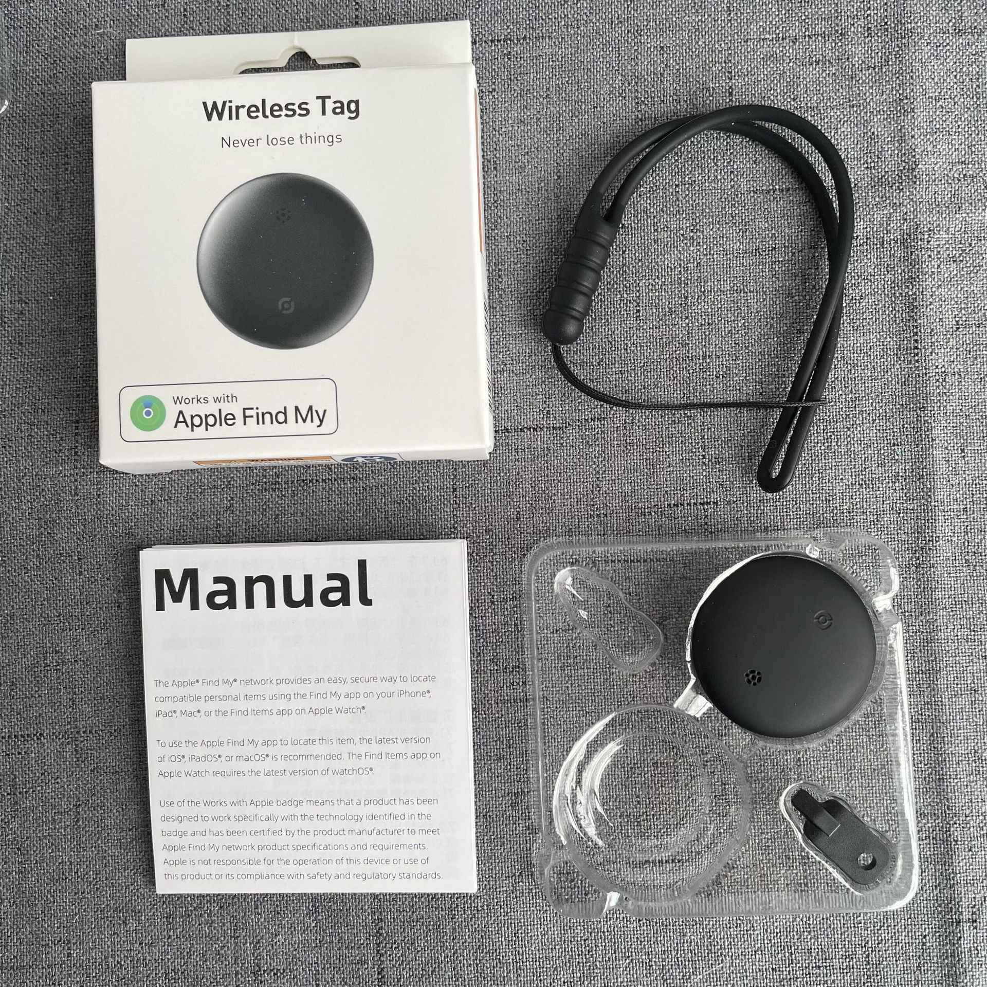 Wireless tag tracker for keychain, wallet, luggage