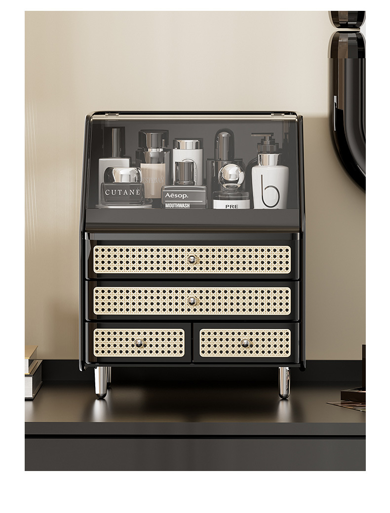 Cosmetic storage box with drawers, dustproof, large capacity