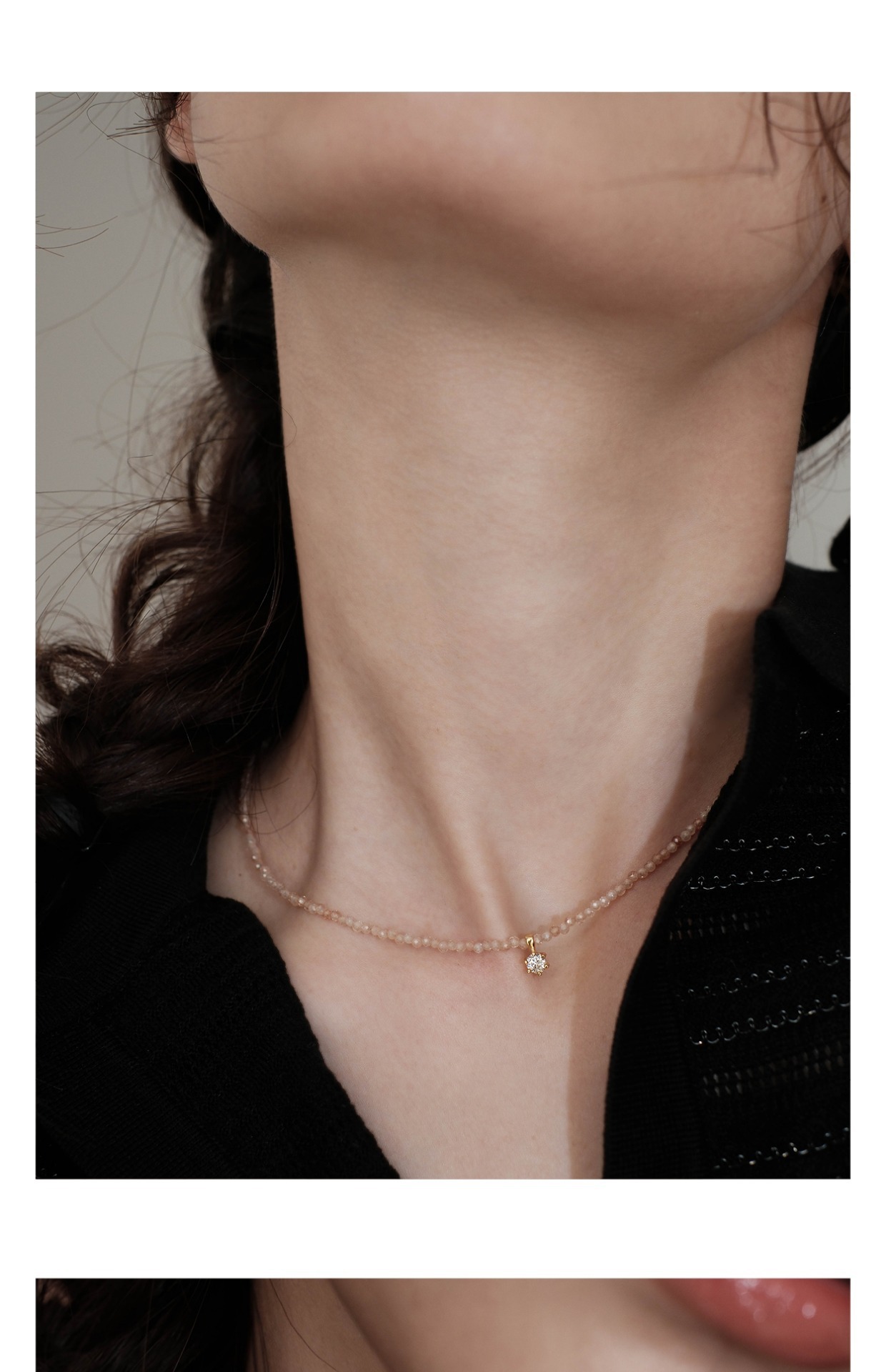 Kolye, Sanswood, gümüş, zirkon ve moissanite