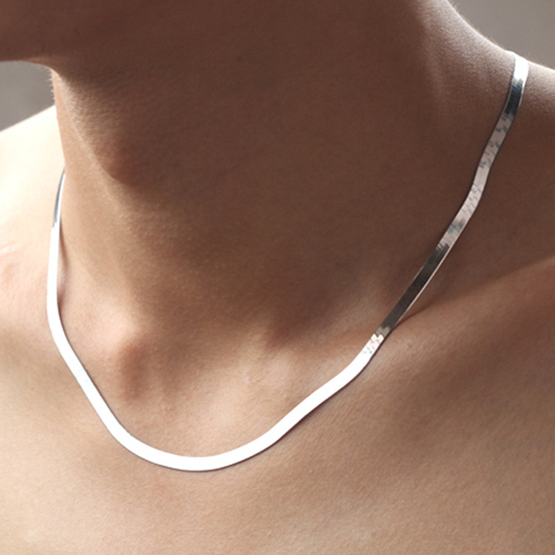 925er Silber Schlangenknochen-Halskette Herren Damen