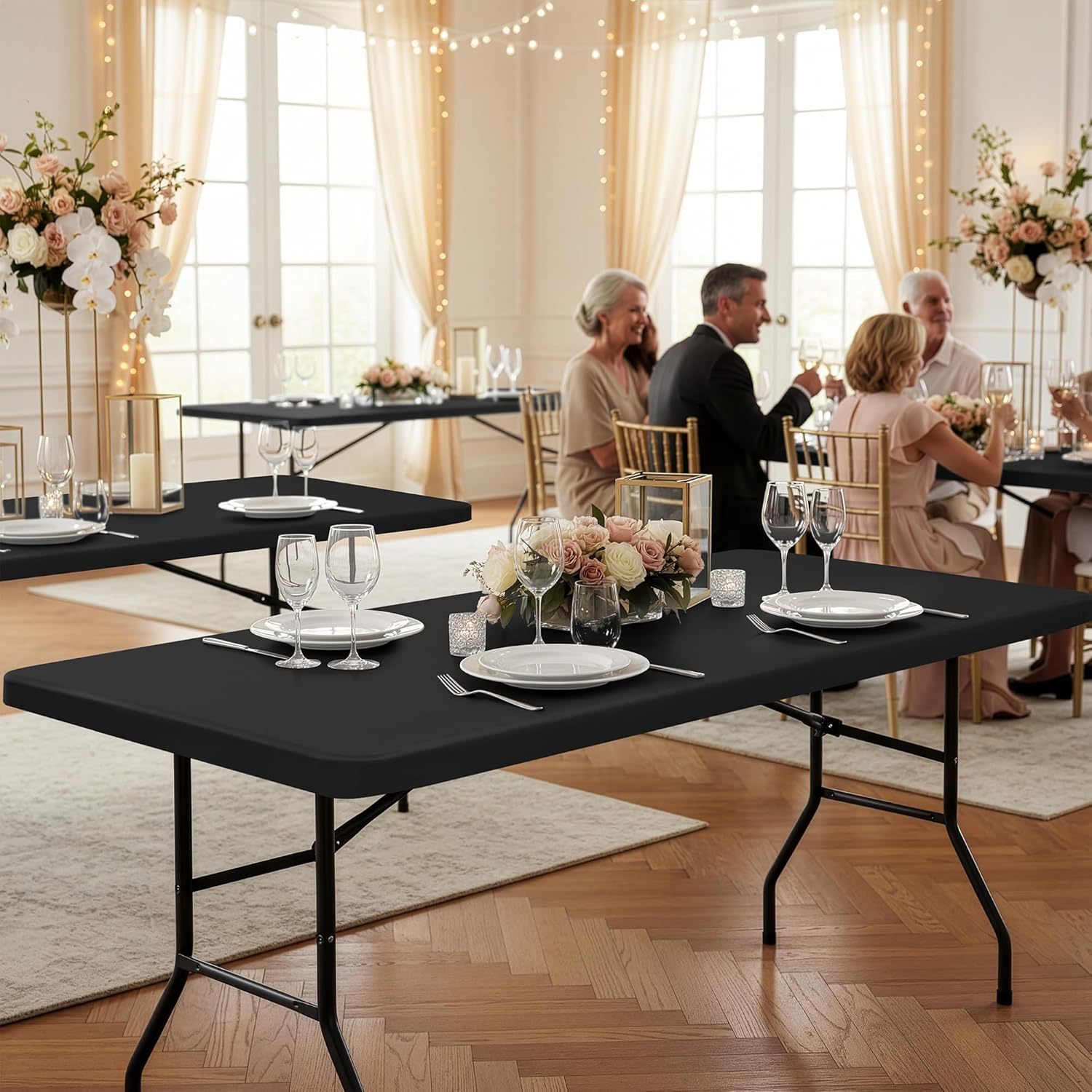 Elastic tablecloth, milk silk fabric, waterproof, machine washable